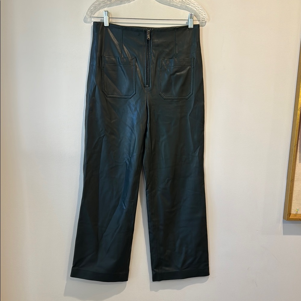 Veronica Beard emerald green faux leather pants - Picture 6 of 15